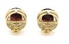 14K Yellow Gold, Red Tourmaline and Diamond, Halo Stud Earrings - 3