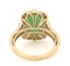 14K Yellow Gold, Jade and Diamond, Antique Style Halo Ring - 3