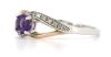 925 Sterling Silver & 9K Rose Gold, Amethyst and Diamond, Infinity Design Ring - 2