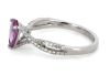 14K White Gold, Pink Sapphire and Diamond, Split Dress Ring - 2