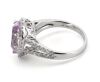 14K White Gold, Kunzite and Diamond, Halo Ring - 2