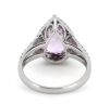 14K White Gold, Kunzite and Diamond, Halo Ring - 3