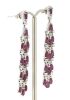 14K White Gold, Ruby and Diamond, Chandelier Style Drop Earrings - 2