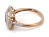 14K Rose Gold, Ruby and Diamond, Double Halo Ring - 2