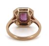 14K Rose Gold, Ruby and Diamond, Double Halo Ring - 3