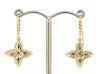 14K Yellow Gold, Blue Sapphire and Diamond, Decorative Drop Earrings - 3