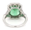 14K White Gold, 6.95ct Colombian Emerald and Diamond, Cocktail Ring - 4