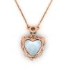 14K Rose Gold, Aquamarine and Diamond, Heart Shaped Pendant Necklace - 4