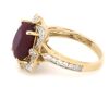 14K Yellow Gold, Ruby and Diamond, Antique Style Halo Ring - 2