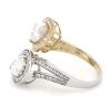 14K Yellow and White Gold, Diamond Twist Band Ring - 2