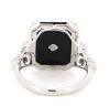 14K White Gold, Onyx and Diamond, Art Deco Style Ring - 3