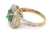 14K Yellow Gold, 0.70ct Colombian Emerald and Diamond, Double Halo Ring - 2