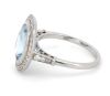 14K White Gold, Aquamarine and Diamond, Halo Ring - 2