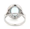 14K White Gold, Aquamarine and Diamond, Halo Ring - 3