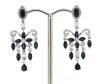 14K White Gold, Blue Sapphire and Diamond, Chandelier Style Earrings