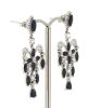 14K White Gold, Blue Sapphire and Diamond, Chandelier Style Earrings - 2