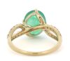 14K Yellow Gold, 2.60ct Colombian Emerald and Diamond, Twist Band Ring - 3