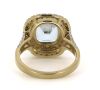 14K Yellow Gold, Aquamarine and Diamond, Double Halo Ring - 3