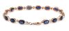 14K Rose Gold, Blue Sapphire and Diamond, Line Bracelet - 5