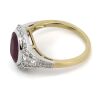 14K Yellow/White Gold, Ruby and Diamond, Halo Ring - 2