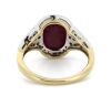 14K Yellow/White Gold, Ruby and Diamond, Halo Ring - 3