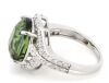 14K White Gold, Green Tourmaline and Diamond, Halo Ring - 2