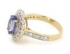 14K Yellow Gold, Tanzanite and Diamond, Double Halo Ring - 2