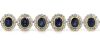 14K Yellow/White Gold, Blue Sapphire and Diamond, Halo Bracelet - 2