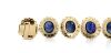 14K Yellow/White Gold, Blue Sapphire and Diamond, Halo Bracelet - 5