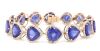 14K Rose Gold, Tanzanite and Diamond, Halo Bracelet