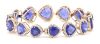 14K Rose Gold, Tanzanite and Diamond, Halo Bracelet - 5