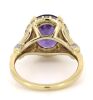 14K Yellow Gold, Amethyst and Diamond, Halo Ring - 3