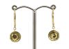 18K Yellow Gold, Champagne Diamond, Drop Earrings - 3