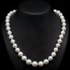 14K White Gold, White Cultured South Sea Pearl and Diamond, Strand Necklace