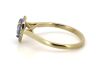 14K Yellow Gold, Blue Sapphire and Diamond, Halo Ring - 2