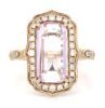 14K Rose Gold, Kunzite and Diamond, Decorative Halo Ring