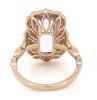 14K Rose Gold, Kunzite and Diamond, Decorative Halo Ring - 3