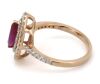 14K Rose Gold, Ruby and Diamond, Marquise Double Halo Ring - 2