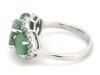 14K White Gold, Emerald and Diamond, Halo Trilogy Ring - 2