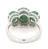 14K White Gold, Emerald and Diamond, Halo Trilogy Ring - 3