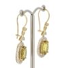 14K Yellow Gold, Heliodor and Diamond, Antique Style Halo Drop Earrings - 2