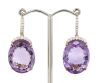 14K Rose Gold, Amethyst and Diamond, Statement Drop Earrings