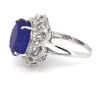 14K White Gold, 10.16ct Tanzanite and Diamond, Cocktail Halo Ring - 3