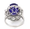 14K White Gold, 10.16ct Tanzanite and Diamond, Cocktail Halo Ring - 4