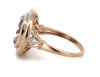 14K Rose Gold, Aquamarine and Diamond, Halo Ring - 2