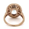 14K Rose Gold, Aquamarine and Diamond, Halo Ring - 3