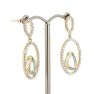 14K Yellow Gold, Aquamarine and Diamond, Double Hoop Drop Earrings - 2