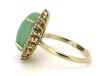 14K yellow Gold, 6.31ct Jadeite and Diamond, Antique Style Halo Ring - 2