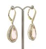 14K Yellow Gold, Morganite and Diamond, Halo Drop Earrings - 2