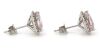 14K White Gold, Morganite and Diamond, Halo Stud Earrings - 2